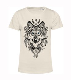 Dámske BIO tričko Vlk aztécke vzory