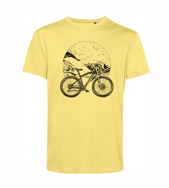 Pánske BIO tričko horský bicykel - Veľkosť: S, Farby: Sivy melír