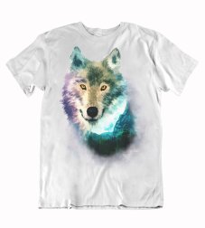 Pánske tričko maľovaný vlk