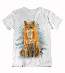 Pánske tričko sediaca líška