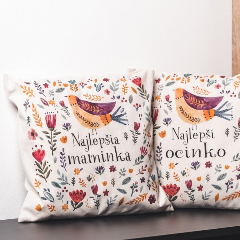 Vankúš Najlepšia maminka vtáčik a kvietky
