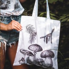 Bavlněná taška Houby a větvičky