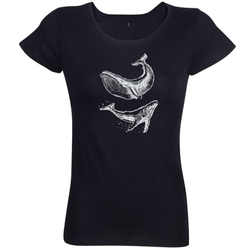 Dámske tričko veľryba skica