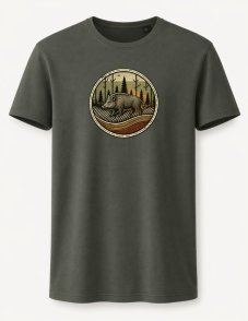 Tričko s diviakom – Retro vintage motív