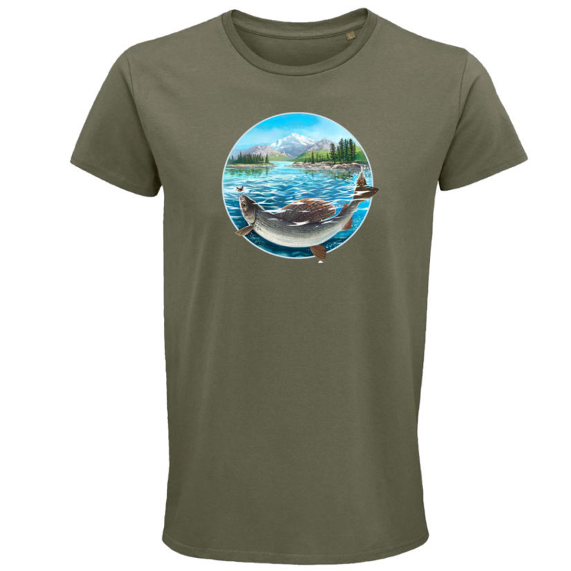 Pánske Bio tričko Ryba v kruhu čierne