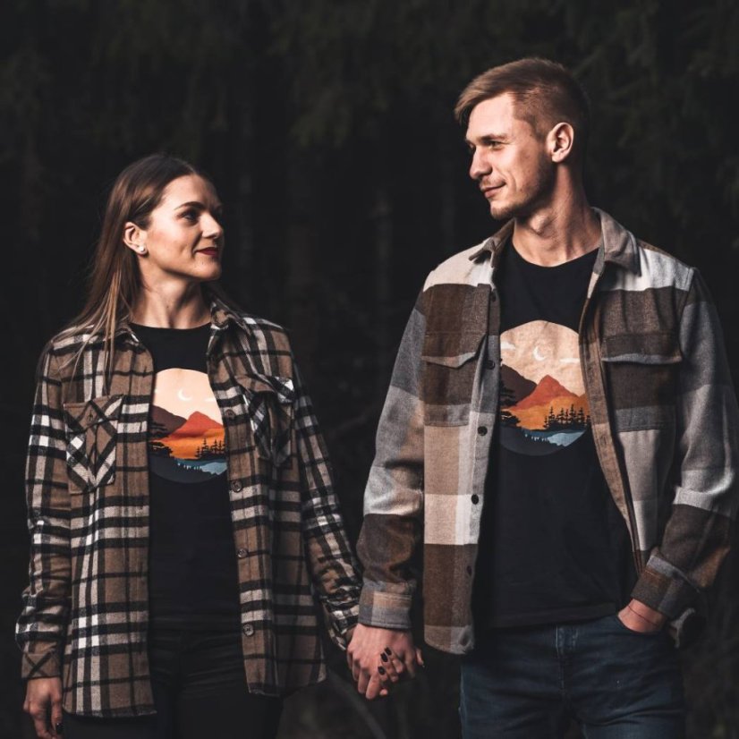 Pánske BIO tričko príroda v kruhu čierne