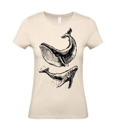 Dámske tričko veľryba skica