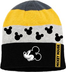 Mickey Mouse – Chlapčenská zimná čiapka (čierno-sivo-žltá) veľkosť 54