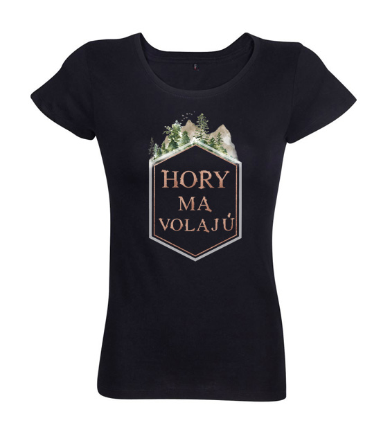 Dámske tričko hory ma volajú rámček čierne