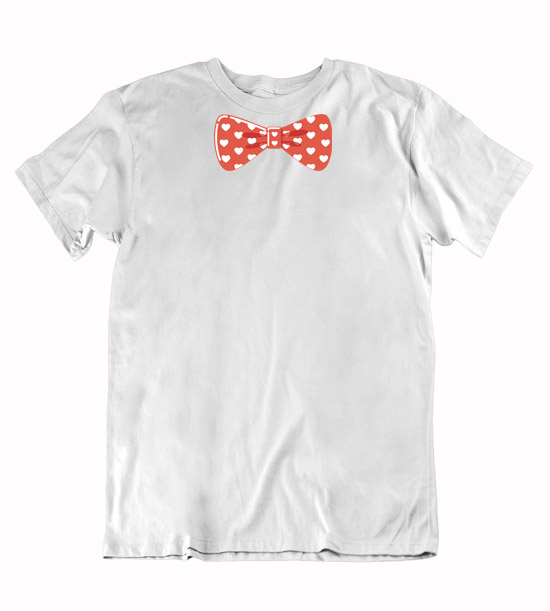 Pánske tričko Červený motýlik srdiečka