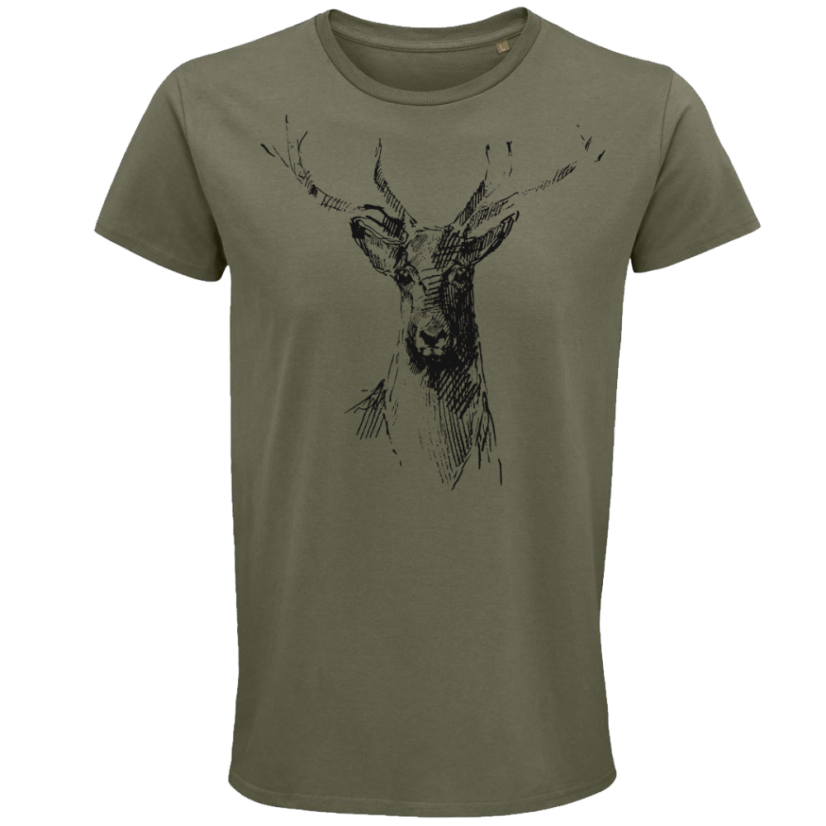 Pánske Bio tričko Statný jeleň zelené