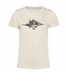 Dámske BIO  tričko odraz hory v pozadí