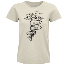 Dámské tričko Hory mě volají cedulka