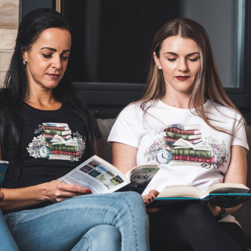 Dámske tričko knihomoľka čierne