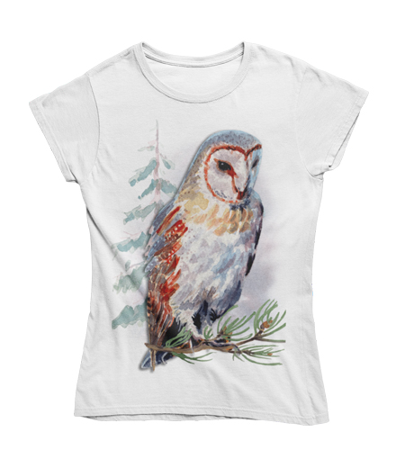 Dámske tričko pozorujúca sova