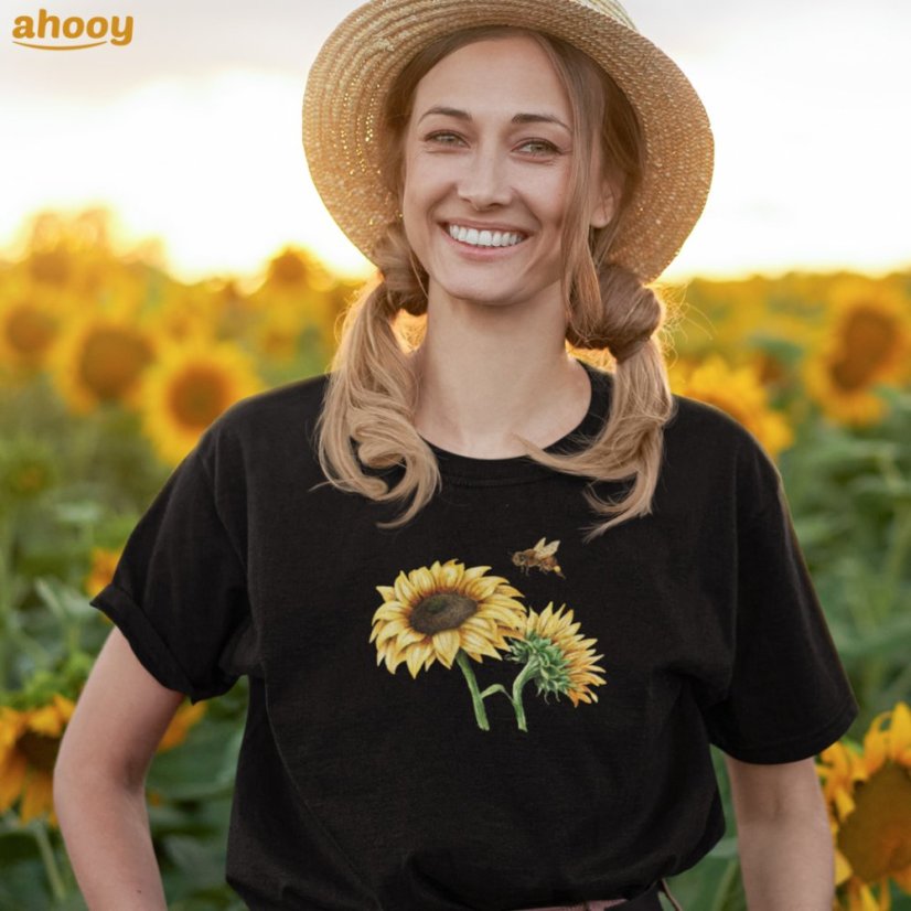 Dámske Bio tričko  Slnečnice a včela