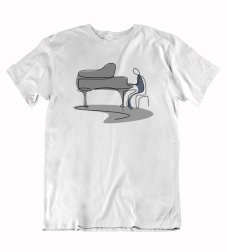 Pánske tričko maľovaný klavirista