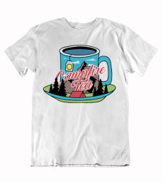 Pánske tričko hrnček čaju na horách