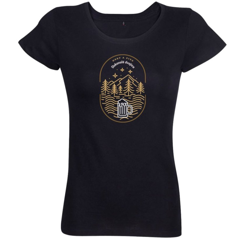 Dámske tričko Hory a pivo Dokonalá dvojica