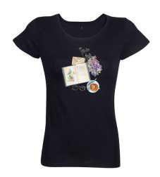 Dámske tričko Rozčítaná kniha čierne