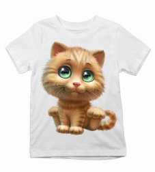 Detské tričko mačička zelené očká