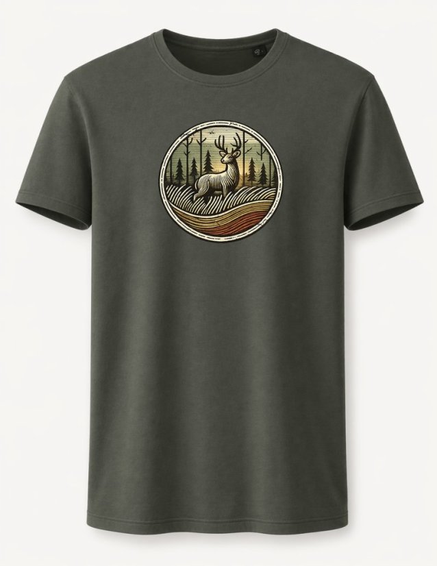 Tričko Jelen - Retro Kruh Vintage