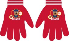 Detské zimné rukavice Paw Patrol – Chase, červené (univerzálna veľkosť)