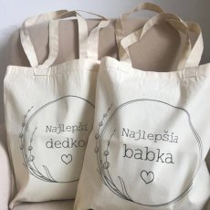 BIO bavlnená taška Babka srdiečko
