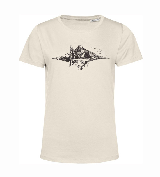 Dámske BIO  tričko odraz hory v pozadí