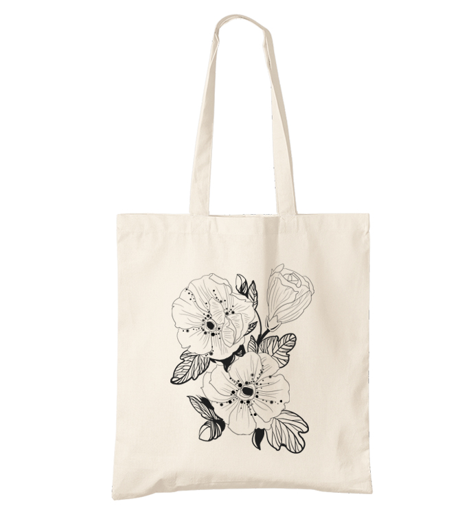 Bavlněná taška Kreslené květiny
