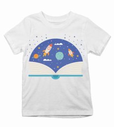 Detské tričko kniha o vesmíre