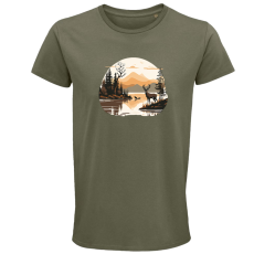 Pánske tričko Jeleň pri jazere