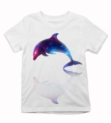 Detské tričko delfín z vesmíru