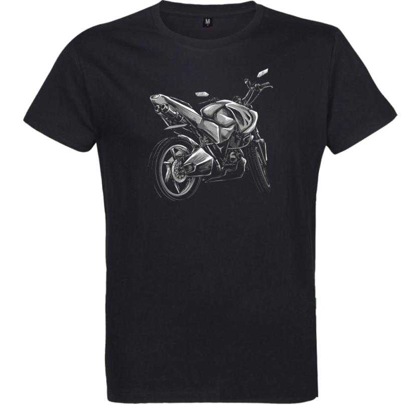 Pánske tričko Cestná motorka čierne