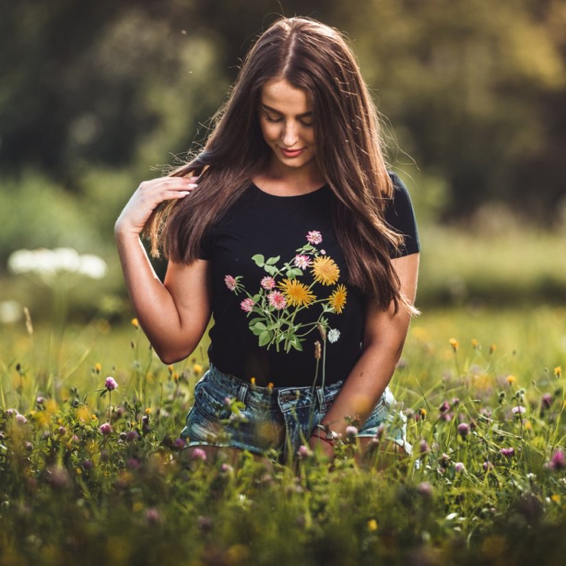 Dámske tričko Jarná púpava čierne