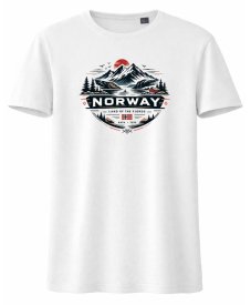 Tričko NORWAY – vintage cestovateľský dizajn