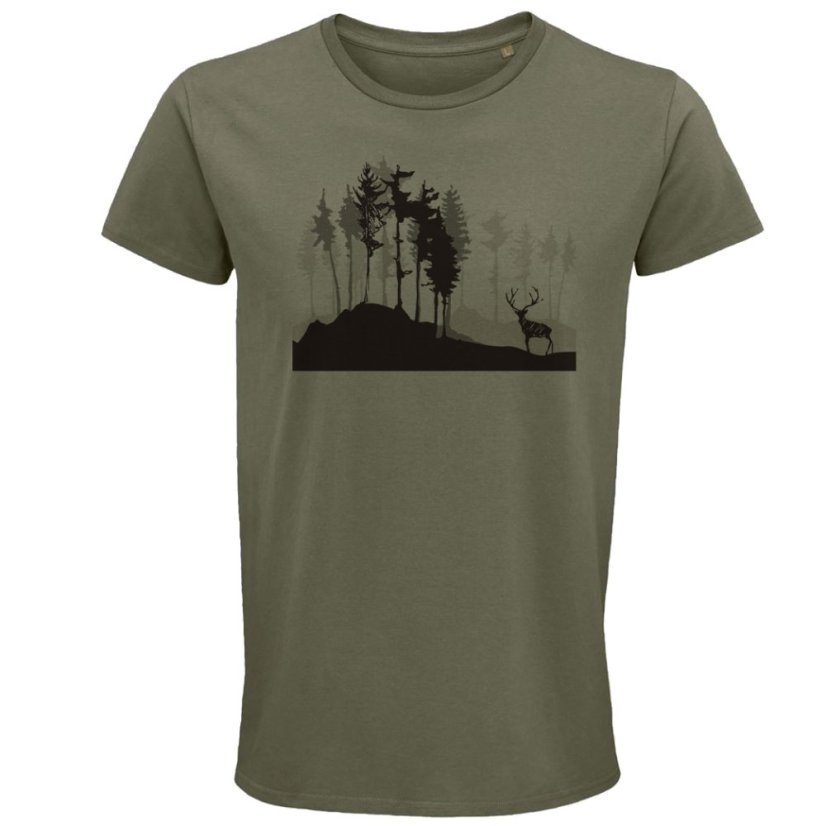 Pánske tričko jeleň a les