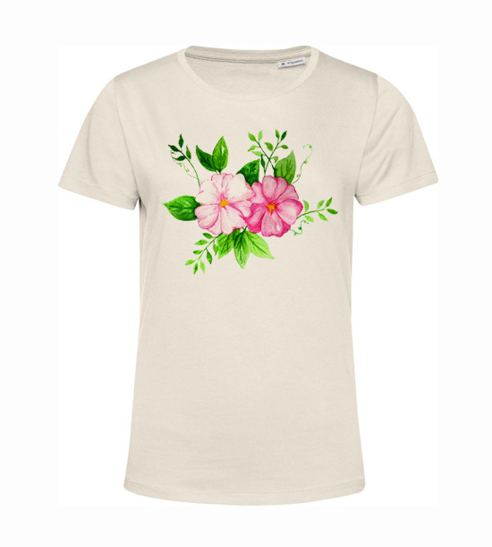 Dámske BIO tričko dva ružové kvety