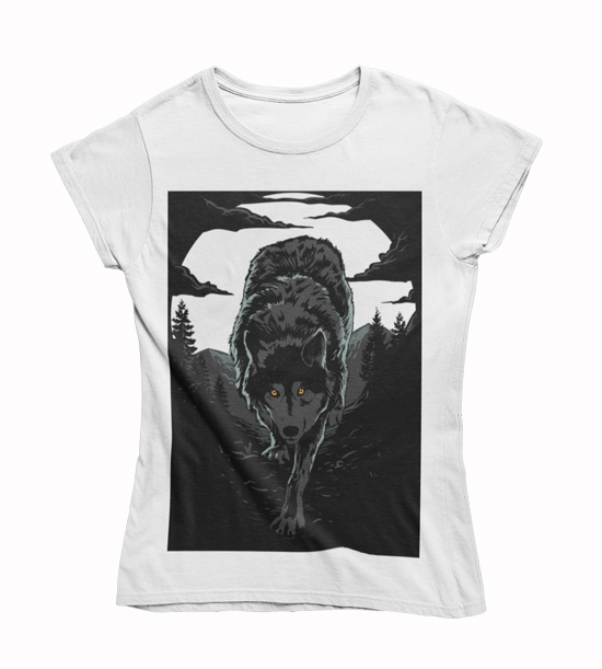 Dámske tričko kráčajúci vlk