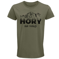 Pánské tričko Hory mě volají stromové písmo