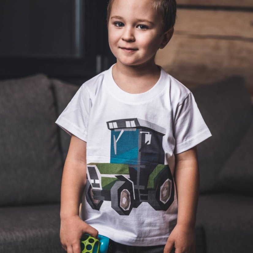 Detské tričko zelený traktor