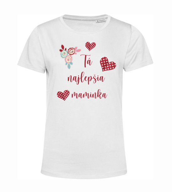 Dámske tričko najlepšia maminka bodkované srdiečka