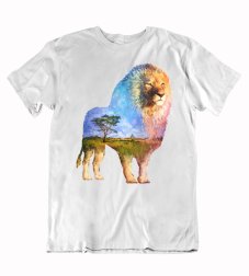 Pánske tričko maľovaný lev