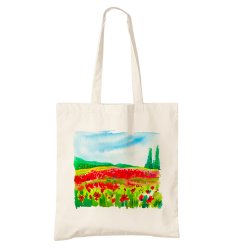 Bavlněná taška Krajinomalba Červený mák