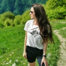 Dámske BIO  tričko odraz hory v pozadí