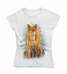 Dámske tričko sediaca líška