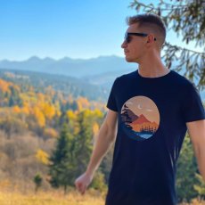 Pánske BIO tričko príroda v kruhu čierne