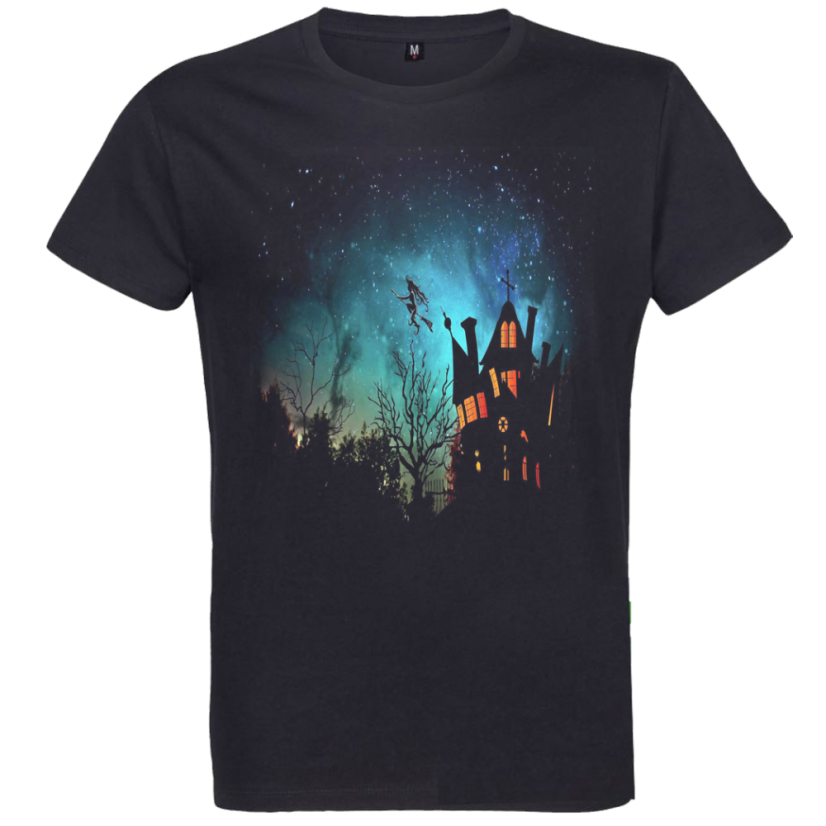 Pánske BIO tričko strašidelný hrad