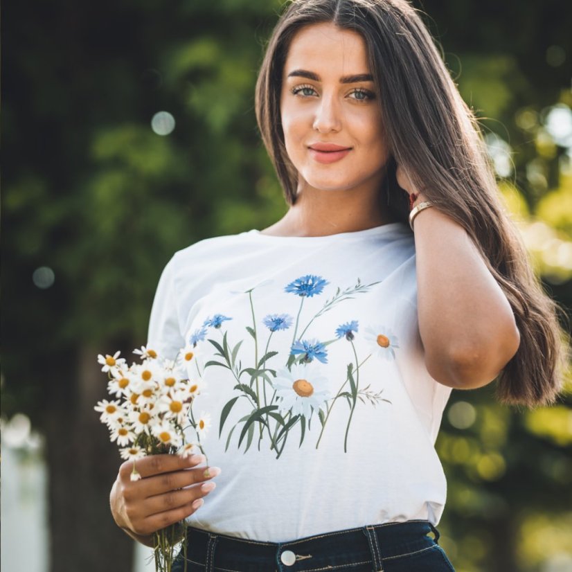 Dámske BIO tričko fialová harmónia - Veľkosť: L, Farby: Natural
