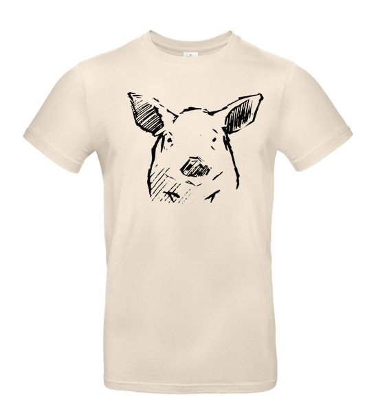 Pánske tričko Prasiatko skica